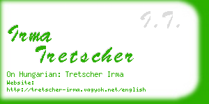 irma tretscher business card